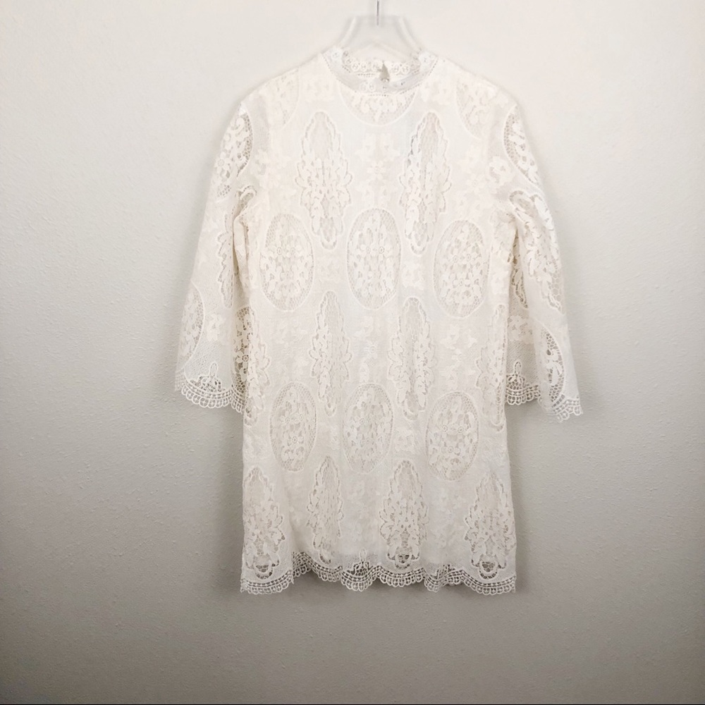 English Factory NWT White Lace Shirt Dress Sz M